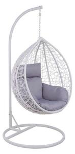 Amaca Dondolina da Giardino 102x74x197 cm in Corda Effetto Rattan Nest Bianca