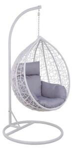 Amaca Dondolina da Giardino 102x74x197 cm in Corda Effetto Rattan Nest Bianca