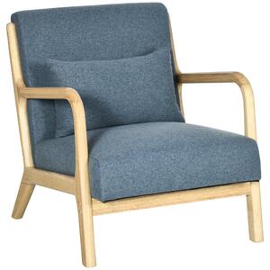 Poltroncina 66x80x77,5 cm in Tessuto Effetto Lino Blu