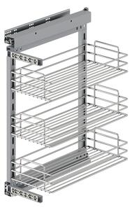 Carrello Estraibile per Moduli Inferiori Cucina da 400 a 480 mm in Acciaio Emuca Brillo Cromato