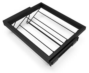 Kit Cassetto Portascarpe e Telaio per Armadio 600 mm in Alluminio e Plastica Emuca Nero