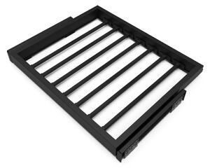 Kit 7 Aste Pantaloni e 2 Vassoi per Armadio 600 mm in Acciaio Emuca Nero