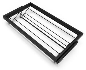 Kit Cassetto Portascarpe e Telaio per Armadio 900 mm in Alluminio e Plastica Emuca Nero