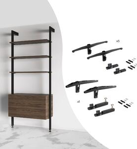 Kit Supporti per Mensole in Legno e Alluminio Emuca Zero Nero