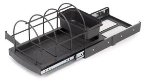 Vassoio Estraibile per Accessori Mobili Cucina 260x430x245 mm in Plastica Emuca Grigio Antracite