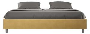 Letto Matrimoniale Extra Large Sommier 190x190 cm Senza Rete Azelia Ocra
