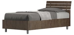 Letto Singolo 80x190 cm Senza Rete Ankel Testata Doghe Inclinata Noce