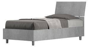 Letto Singolo 80x200 cm Senza Rete Testata Inclinata Demas Grigio