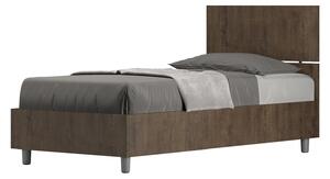 Letto Singolo 80x200 cm Senza Rete Testata Dritta Demas Noce