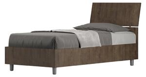 Letto Singolo 80x200 cm Senza Rete Testata Inclinata Demas Noce