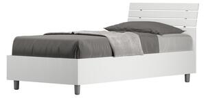 Letto Singolo 80x190 cm Senza Rete Ankel Testata Doghe Inclinata Bianco Frassino