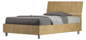 Letto 1 Piazza e Mezzo 120x190 cm Senza Rete Demas Testata Inclinata Quercia