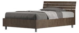 Letto 1 Piazza e Mezzo 120x190 cm Senza Rete Ankel Testata Doghe Inclinata Noce