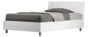 Letto 1 Piazza e Mezzo 120x190 cm Senza Rete Ankel Testata Doghe Inclinata Bianco Frassino