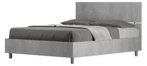 Letto Matrimoniale Francese 140x200 cm Senza Rete Testata Dritta Demas Grigio