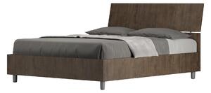 Letto Matrimoniale Francese 140x200 cm Senza Rete Testata Inclinata Demas Noce