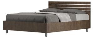 Letto Matrimoniale Francese 140x200 cm con Rete Testata Doghe Dritta Ankel Noce