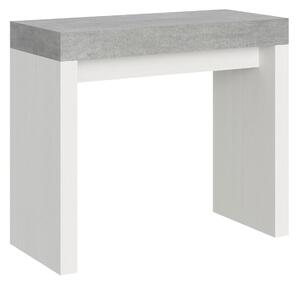 Consolle Allungabile 90-196x40x77 cm in Nobilitato Grigio e Bianco