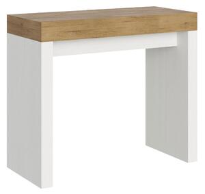 Consolle Allungabile 90-196x40x77 cm in Nobilitato Marrone e Bianco
