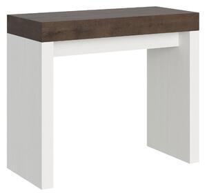 Consolle Allungabile 90-196x40x77 cm in Nobilitato Marrone e Bianco