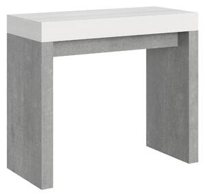 Consolle Allungabile 90-196x40x77 cm in Nobilitato Bianco e Grigio