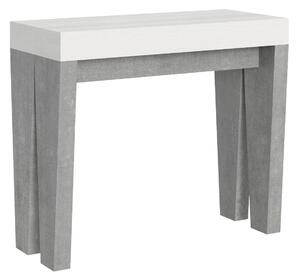 Consolle Allungabile 90-196x40x77 cm in Nobilitato Bianco e Grigio