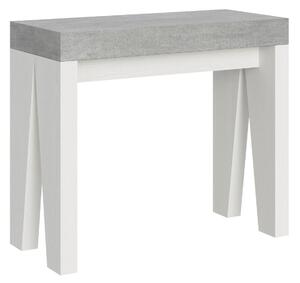 Consolle Allungabile 90-196x40x77 cm in Nobilitato Grigio e Bianco