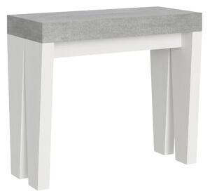 Consolle Allungabile 90-196x40x77 cm in Nobilitato Grigio e Bianco