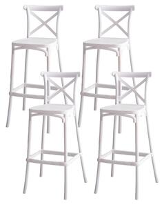 Set 4 Sgabelli 40x36x91 cm in Polipropilene Pompei Bianco