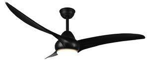 Ventilatore da Soffitto con 3 Pale e Lampada LED SMD Ø145 cm 3 Velocità Nero Opaco