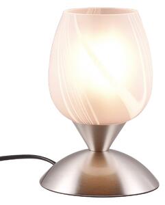 Lampada da Tavolo da Interno Attacco E14 in Metallo Nikel Satinato