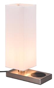 Lampada da Tavolo da Interno a LED in Metallo Nichel Satinato