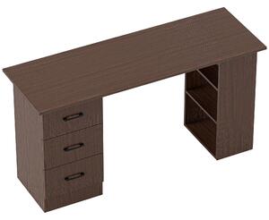 HOMCOM Scrivania Moderna con 3 Cassetti e 3 Ripiani per Camera e Ufficio, in Legno, 120x49x72 cm, Color Noce | Aosom Italy