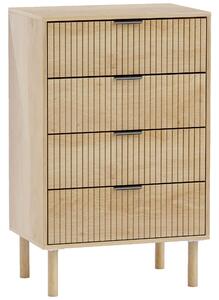 HOMCOM Cassettiera 4 Cassetti in Legno per Camera e Ingresso Stile Nordico, 60x39.5x96 cm, Rovere | Aosom Italy