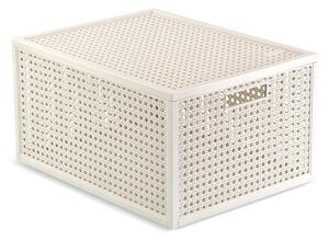 Scatola con coperchio color crema in plastica riciclata 30x38x21 cm Kaya – Curver