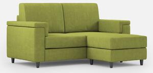 Divano 2 Posti con Pouf 148x155x85 cm Marrak in Tessuto Verde
