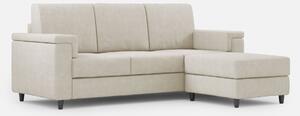 Divano 3 Posti con Pouf 208x155x85 cm Marrak in Tessuto Latte