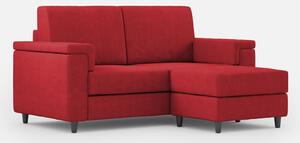 Divano 2 Posti con Pouf 148x155x85 cm Marrak in Tessuto Rosso
