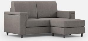 Divano 2 Posti con Pouf 148x155x85 cm Marrak in Tessuto Grigio