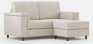 Divano 2 Posti con Pouf 148x155x85 cm Marrak in Tessuto Latte