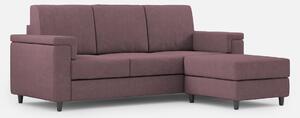 Divano 3 Posti con Pouf 208x155x85 cm Marrak in Tessuto Prugna