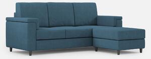 Divano 3 Posti con Pouf 208x155x85 cm Marrak in Tessuto Avio