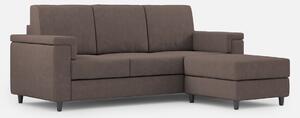 Divano 3 Posti con Pouf 208x155x85 cm Marrak in Tessuto Talpa