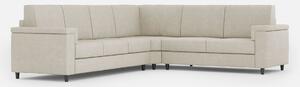 Divano Angolare 6 Posti 286x226x85 cm Marrak in Tessuto Latte