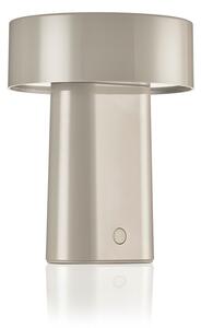 Lampada da tavolo LED greige in plastica (altezza totale 18 cm) Oblong – Zone