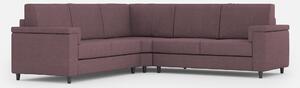 Divano Angolare 5 Posti 226x226x85 cm Marrak in Tessuto Prugna