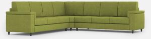 Divano Angolare 7 Posti 286x286x85 cm Marrak in Tessuto Verde