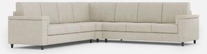 Divano Angolare 7 Posti 286x286x85 cm Marrak in Tessuto Latte