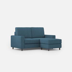 Divano 2 Posti con Pouf 148x155x85 cm Sakar in Tessuto Avio