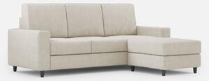 Divano 3 Posti con Pouf 208x155x85 cm Sakar in Tessuto Latte